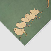 Rooster Chickens Decoupage Green  Tissuepapier (Detail)