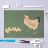 Rooster Chickens Decoupage Green  Tissuepapier (Craft)