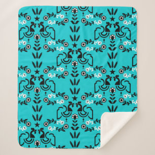 Rooster Cocrek Noordse Scandinavische Folk Art Sherpa Deken