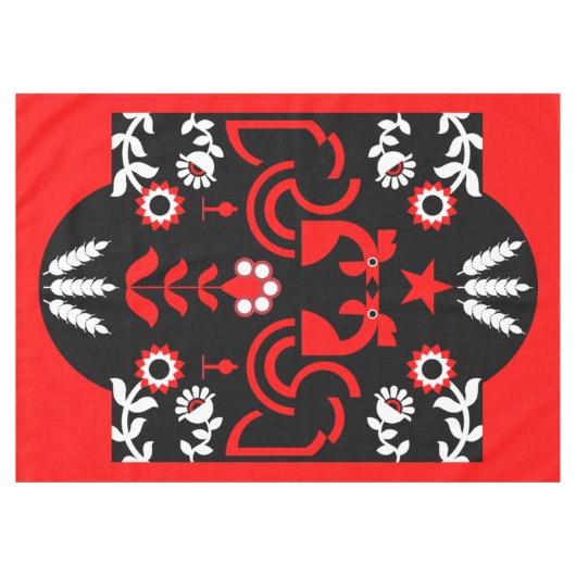 Rooster Cocrek Noordse Scandinavische Folk Art Ta Tafelkleed (Voorkant (Horizontaal))