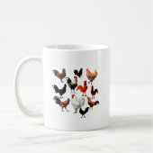 Rooster Collage  Rustische kippen Koffiemok (Links)