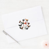 Rooster Collage  Rustische kippen Ronde Sticker (Envelop)