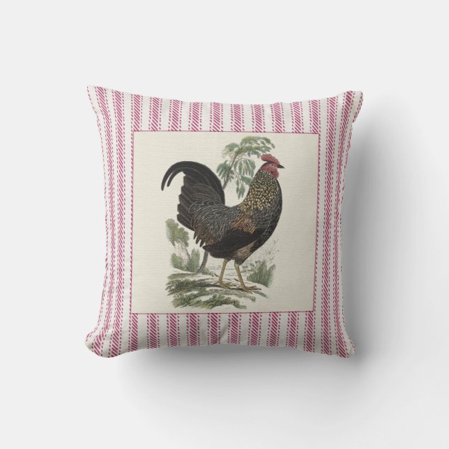 Rooster coloré Pays Coussin chic (Recto)