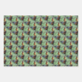 Rooster Crowing Animal Natuur Pattern Inpakpapier Vel (Voorkant)