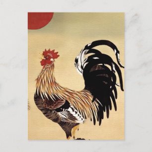Rooster Crowing beroemd gemaakt door Ito Jakuchu B Briefkaart