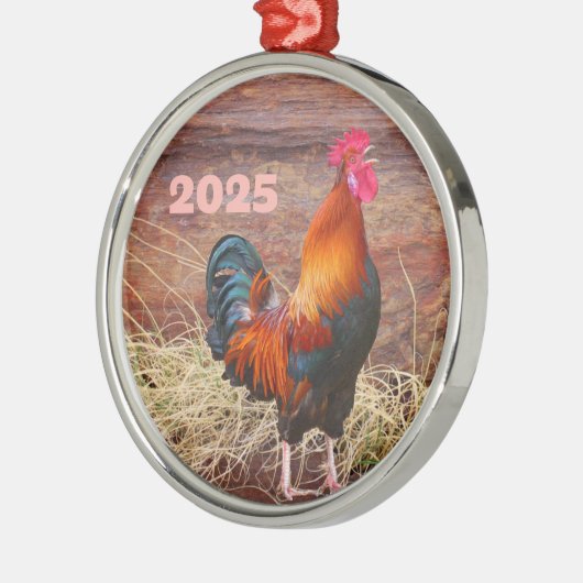 Rooster Crowing Ornament (Links)