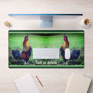 Rooster Crowing Personalized Animal Bureaumat