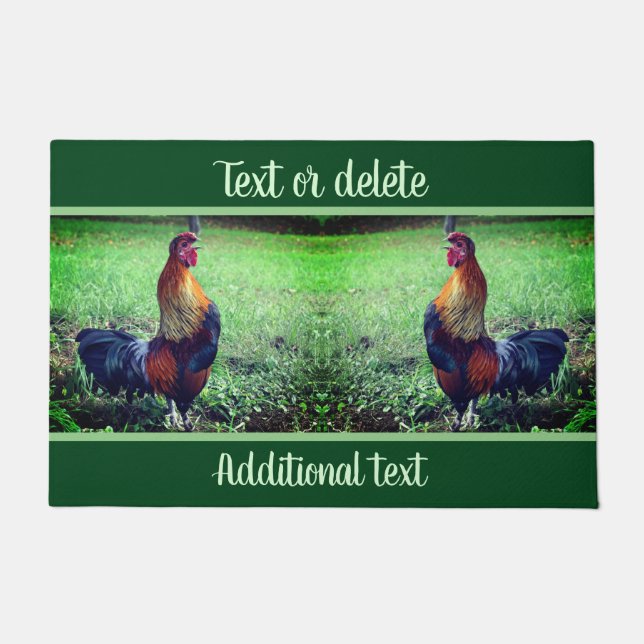 Rooster Crowing Personalized Animal Deurmat (Voorkant)