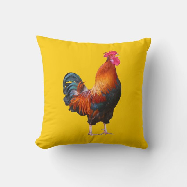 Rooster Crowing Pillow Kussen (Voorkant)