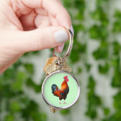 Rooster Crowing Sleutelhanger (Hand)