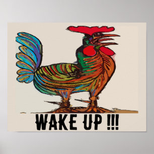 Rooster Crowing, tekst bewerken, Poster