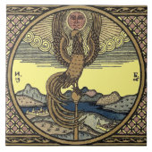 Rooster Crowing to Morning Sun door Bilibin Tegeltje (Voorkant)