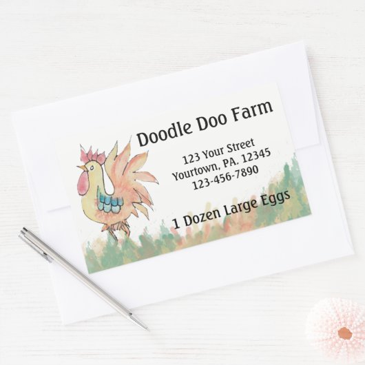 Rooster Custom Eggs Sticker (Envelop)