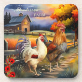 Rooster d'art Chicken Farm Dessous de verre (Devant)