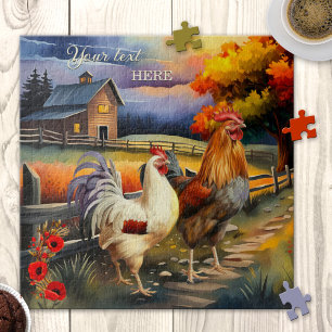 Rooster d'art raffiné Poulet de ferme Puzzle