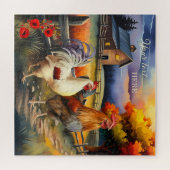 Rooster d'art raffiné Poulet de ferme Puzzle (Horizontal)