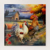 Rooster d'art raffiné Poulet de ferme Puzzle (Vertical)