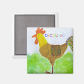 Rooster DeColores Magnet Magneet (Voorkant / Achterkant)