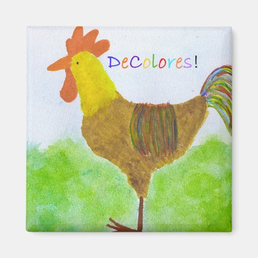 Rooster DeColores Magnet Magneet (Voorkant)