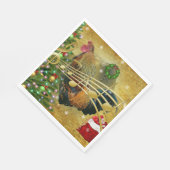 Rooster die kerstkaarten zingt Servet (Hoek)