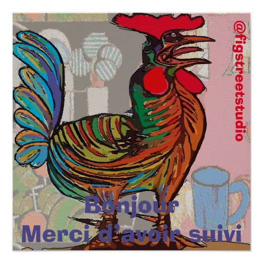 Rooster du matin, modifier le texte, Poster brilla (Devant)
