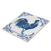 Rooster, Dutch Delft Kijk Tegeltje (Zijkant)