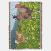 Rooster en Chicken 3 Throw Blanket Deken (Voorkant Verticaal)