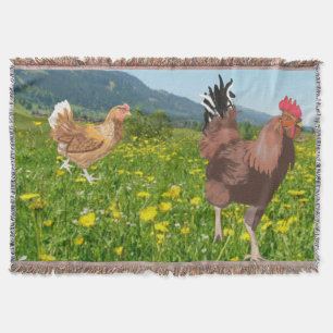 Rooster en Chicken 3 Throw Blanket Deken