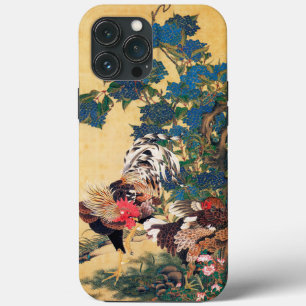 Rooster en Hen met Hydrangeas door Ito Jakuchu iPhone 13 Pro Max Hoesje