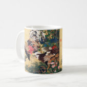 Rooster en Hen met Hydrangeas door Ito Jakuchu Koffiemok (Voorkant links)