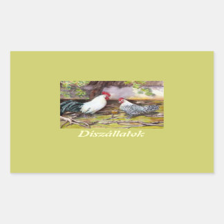 Rooster en Hen Rechthoekige Sticker