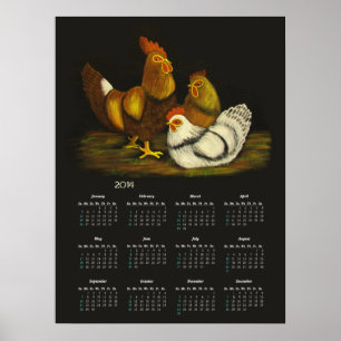 Rooster- en hengelkalender ~ print