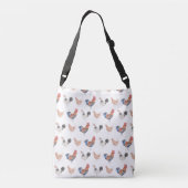 Rooster en kippen crossbody tas (Achterkant)