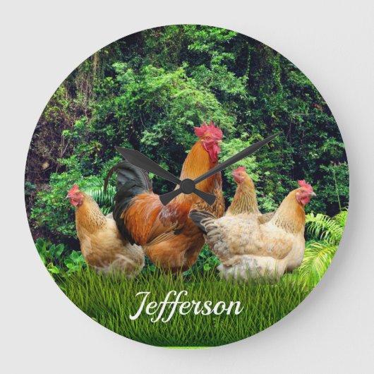 Rooster en kippen grote klok (Voorkant)