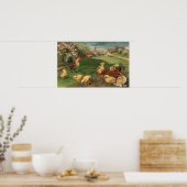 Rooster en kippen poster (Keuken)