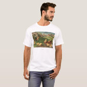 Rooster en kippen t-shirt (Voorkant volledig)