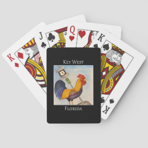 Rooster en Mile marker 0 beroemd in Key West Pokerkaarten