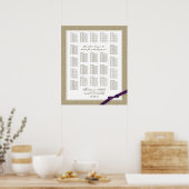 Rooster en Paarse weduwenkaart Poster (Keuken)