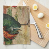 rooster en Pasen voor kippen Theedoek (Quarter Fold)