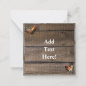 Rooster en Rustic Barn Chicken Coop Note Cardba Notitiekaartje (Achterkant)