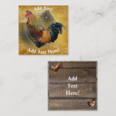 Rooster en Rustic Barn Chicken Coop Note Cardba Notitiekaartje (Voorkant / Achterkant)