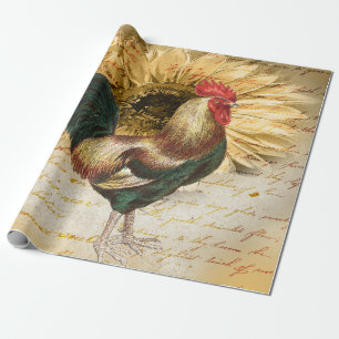  Rooster Ephemera ontkoppeling Cadeaupapier