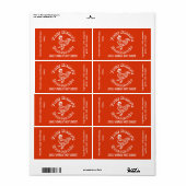 Rooster Étiquette de sauce chaude maison (Feuille entière)