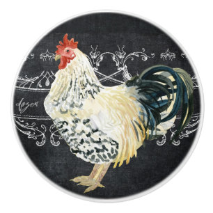 Rooster Farmhouse Kitchen Chalkboard Waterverf Keramische Knop