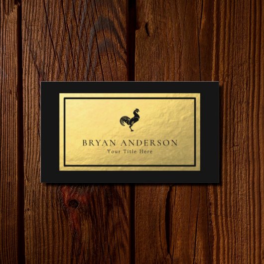 Rooster - Faux Gold Foil Carte de visite