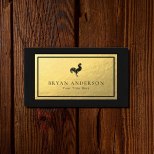 Rooster - Faux Gold Foil Visitekaartje