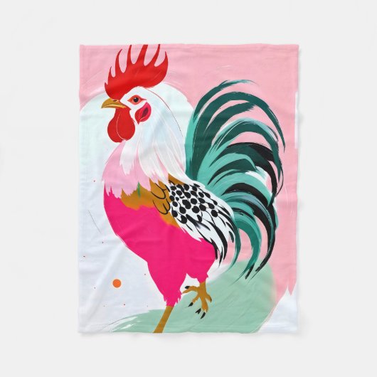 Rooster Fleece Deken (Voorkant)