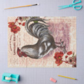  Rooster Floral Ephemera ontkoppeling Tissuepapier (Craft)