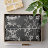 Rooster -Franse Damask Black Decoupage Tiss Tissuepapier (Geschenk)