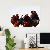 Rooster Gang Chicken Rooster Art Poster (Thuiskantoor)